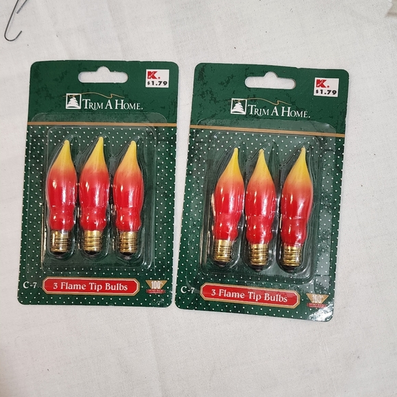 trim a home Holiday Vintage Yellow Tipped Flame Christmas Tree